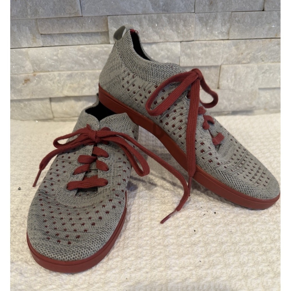 SUAVS Shoes The Zilker/ Unisex Shoes Grey and Red Color way Men 6 Women 8